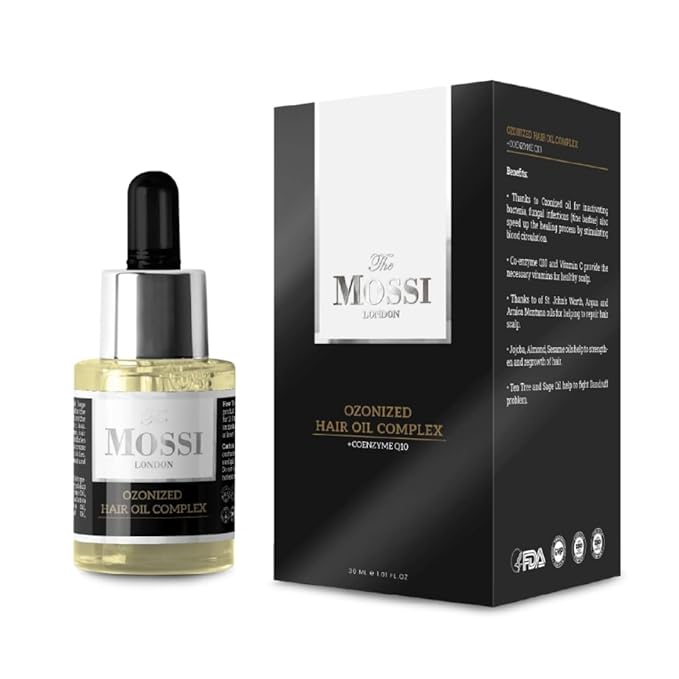 The Mossi London Ozonized Scalp Oil, Hair growth Complex, Hair oil for Dry Scalp, Hair Growth oil For Man, Woman, Scalp Treatment For Hair Growth, All Hair Types (1.01 fl Oz. - 30 ml)