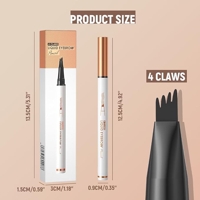 Eyebrow Pencil, Microblading Eyebrow Pencils for Women, Premium Magic 3D Waterproof Microblading Eyebrow Pen 4 Fork Tip Tattoo Pencil, Eye Brow Makeup Long-Lasting for Women (Dark Coffee)