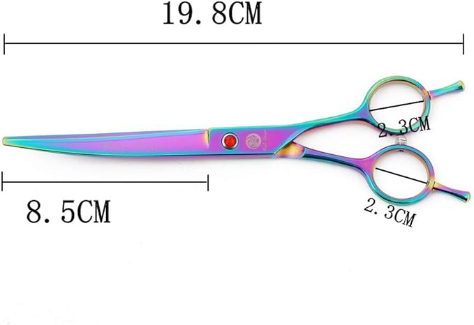 Purple Dragon 7.0 inch Rhinestone Decoration 3PCS Pet Grooming Scissors Dog Hair Cutting & Thinning Shears Set