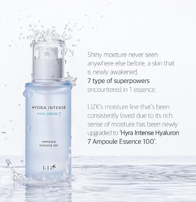 LIZK Hydra Intense Haluron 7 Ampoule Eseence 100 50ml/1.16fl.oz, Moistuirzing, Glowy skin, for dry skin type hydrating