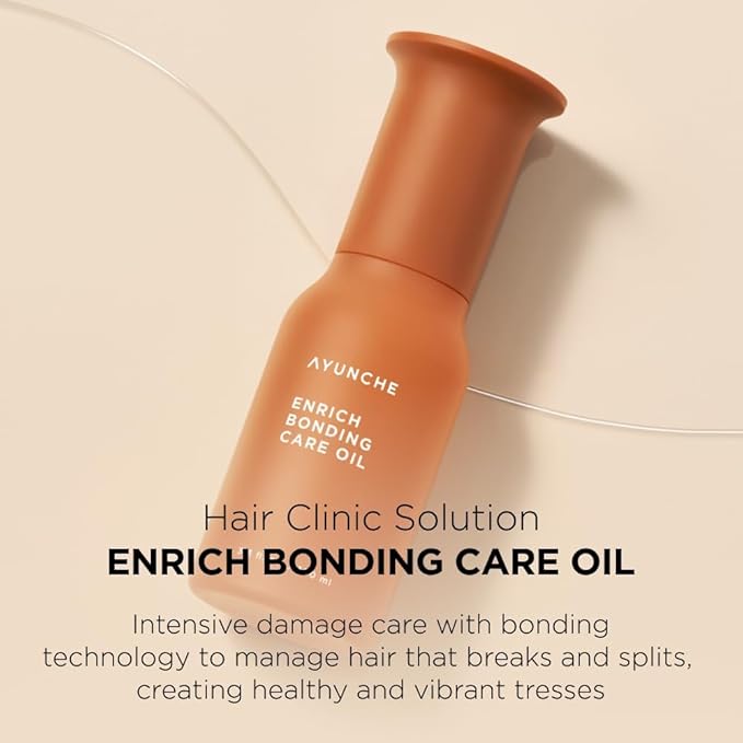 AYUNCHE Enrich Bonding Oil 3.3 fl oz – Helps Repair Bonds, 455°F Heat Protection, Anti-Frizz, Split-End Care & Shine Treatment for Dry, Frizzy & Damaged Hair