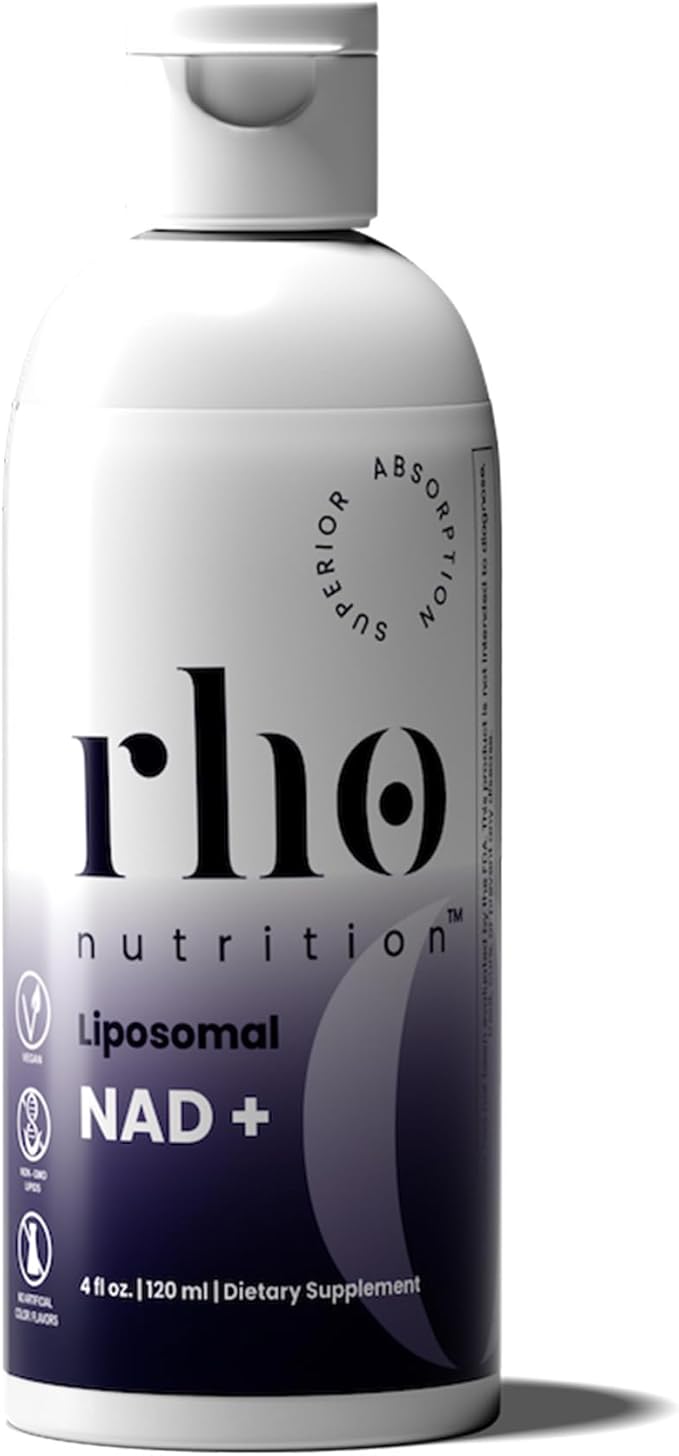 Rho Nutrition Liposomal NAD+ – Liquid Supplement Designed to Help Support Absorption – Active Form of NAD+ Helps Support Normal Cellular Health, Healthy Aging, Energy Metabolism and Overall Vitality