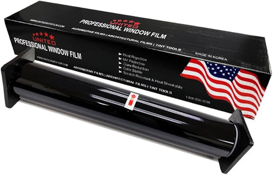United Centurion Window Tint 5% VLT 40"Inx100'Ft 2Ply Nano Carbon - PET Laminated Adhesive Film - Privacy Window Tint for Cars, Home, Blocks UV/IR Rays, Reduce Heat & Glare - Lifetime Color Stability