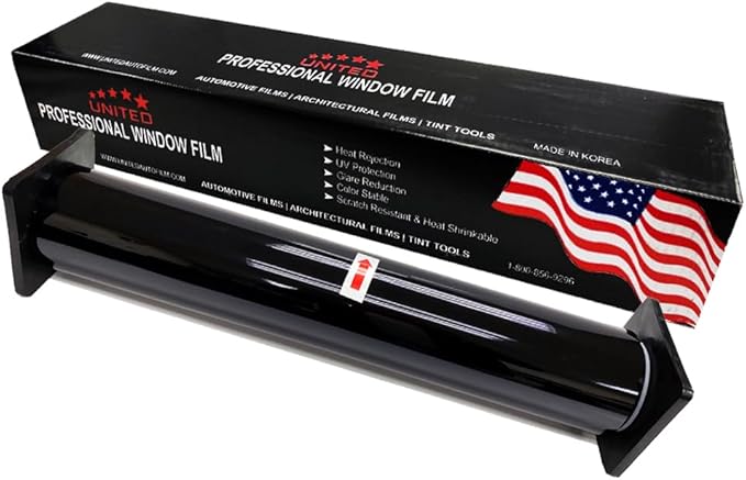 United Centurion Window Tint 20% VLT 40" Inx100'Ft 2Ply Carbon - PET Laminated Adhesive Film - Privacy Window Tint for Cars, Home, Blocks UV/IR Rays, Reduce Heat & Glare - Lifetime Color Stability