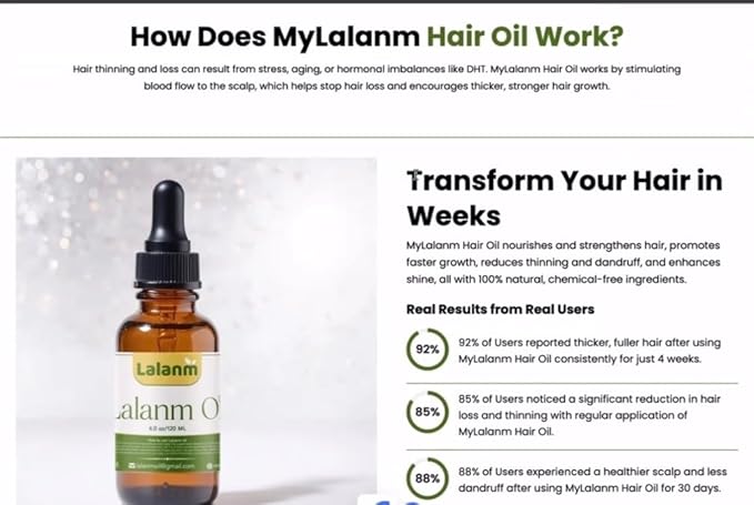 Hair Growth Oil, Clinical-Grade Formula for Thinning Hair, Scalp Treatment, 4.0 oz