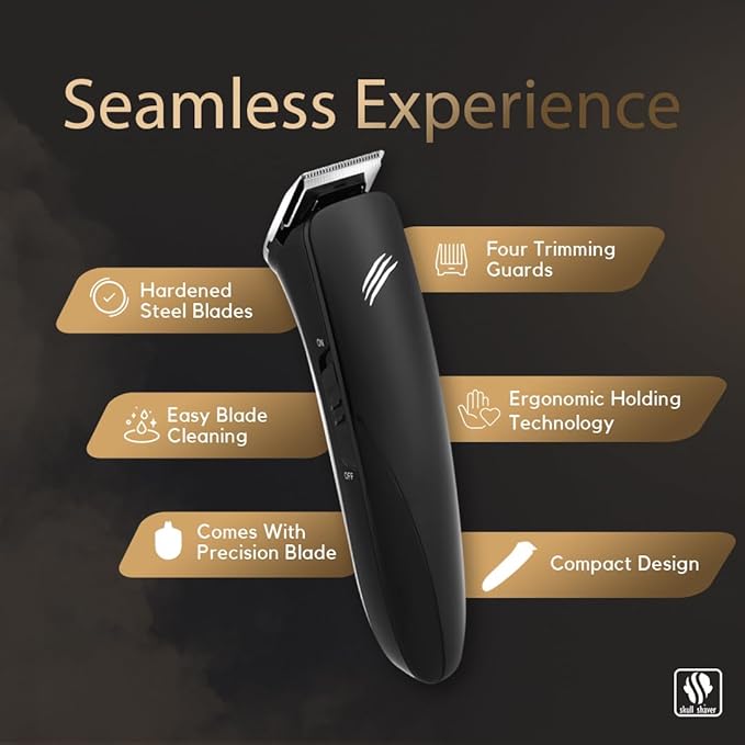 Skull Shaver Pitbull Gold PRO Electric Razor & Baby Beast Trimmer - Premium Cordless Electric Shaver for Men - for Wet & Dry Shaving - Features LED Battery Display - Comes with Travel Pouch