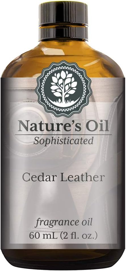 Cedar Leather Fragrance Oil (60ml) for Cologne, Beard Oil, Diffusers, Soap Making, Candles, Lotion, Home Scents, Linen Spray, Bath Bombs