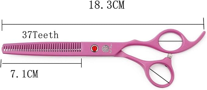 Purple Dragon 7.0 inch Pink 3PCS Pet Grooming Scissors Cat Dog Hair Cutting & Thinning Shears Set for Women Female Pet Groomer