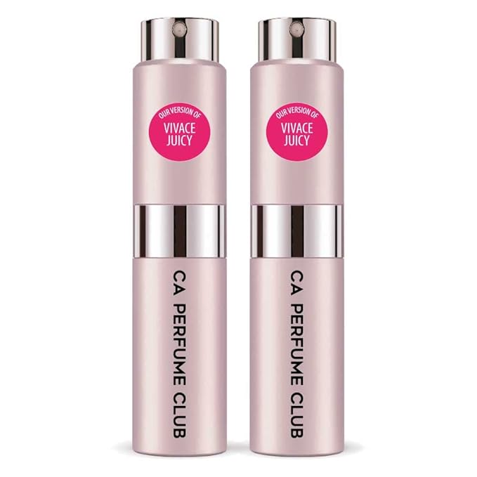 CA Perfume Impression of Joyous Juicy for Women Floral Fruity Gourmand Scent Long Lasting Perfumes for Women Eau De Parfum Travel Size Refillable Atomizer Spray 0.27 Fl Oz 8ml (Pack of 2)