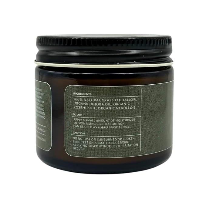 Essence - Whipped Tallow Moisturizer - Neroli (Sweet Orange) - 100% Natural Grass-Fed Tallow & Organic Jojoba. Chemical-Free. Face & Body for Dry, Sensitive & Eczema-Prone Skin. 1.7 oz