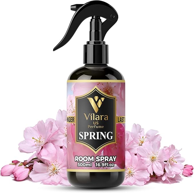 Vilara US Room Spray Freshener – Long-Lasting Luxury Perfume Scent, Linen & Fabric Spray for Bedding, Furniture, Home & Bedroom Aromatherapy – 16.9 fl oz (Spring Pack 3)