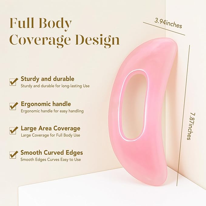 BAIMEI IcyMe Gua Sha Resin with Handle,Large Body Guasha Tool for Neck Back,Leg Massager Tool,Gua Sha Facial Massage Tools for Skin Care,Spa Gifts for Women