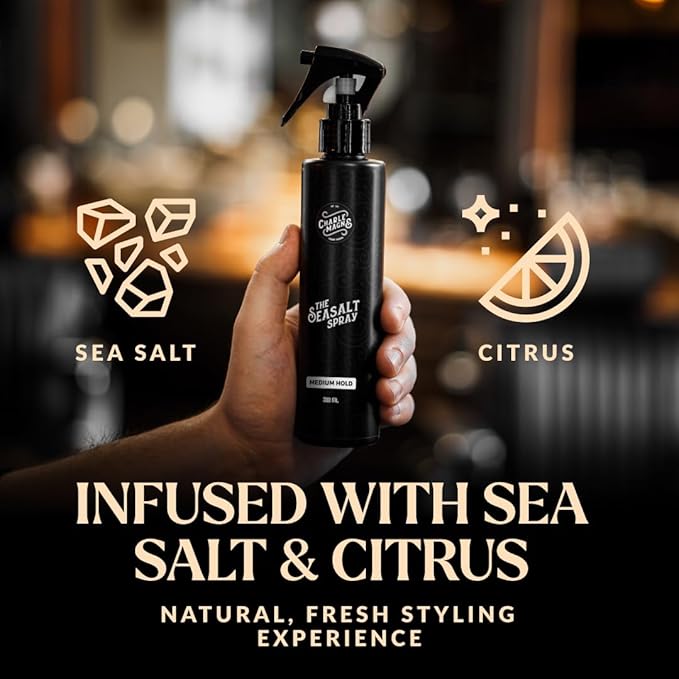 Sea Salt Spray for Men - Salt Water Texture & Volume Spray for Men’s Beach Waves & Curls with Heat Protection 200 ml - Made in Germany (6.76 Fl Oz, Medium Hold (Pack of 1))