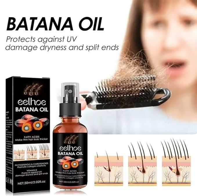 Eelhoe Batana Oil for Hair Growth, 2.02 fl oz, Hair Thickening Treatment with Vitamin E