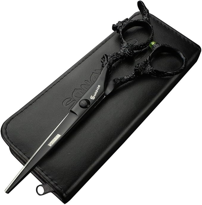 Purple Professional Hairdressing Scissors Hairdresser Hairstylist Cutting Hair & Thinning Hairdressing Scissor (6-inch flat shear-A)