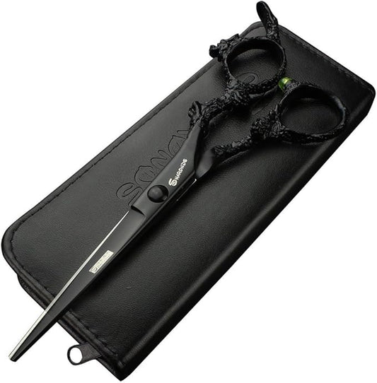 Purple Professional Hairdressing Scissors Hairdresser Hairstylist Cutting Hair & Thinning Hairdressing Scissor (6-inch flat shear-A)