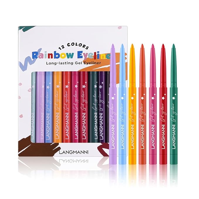 12 Colors Pro Eyeliner Set - High Pigmented, Waterproof & Smudge-Proof, Long Lasting Liquid Eye Liner Pens for Cat Eye Makeup