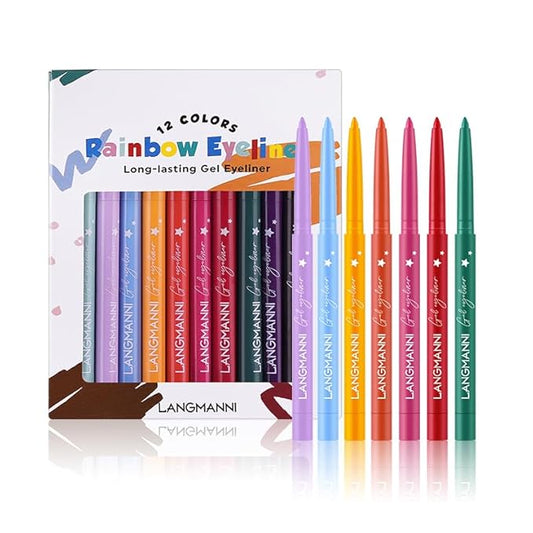 12 Colors Pro Eyeliner Set - High Pigmented, Waterproof & Smudge-Proof, Long Lasting Liquid Eye Liner Pens for Cat Eye Makeup