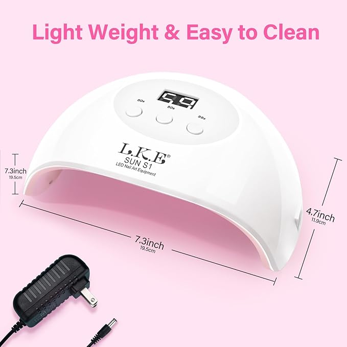 Wisdompark 72W UV LED Nail Lamp Dryer for Gel Polish with 15 Beads Curing lamp 3 Timer Settings & Auto Sensor, Professional Nail Light with LCD Touch Display