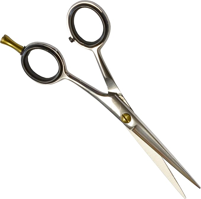 ANDUSTRIAL - Professional Hair Cutting Scissors/Shears For Men/Women/Home/Salon - Premium High Carbon Steel Quality - Smooth And Sharp - 5 Inch, Siver