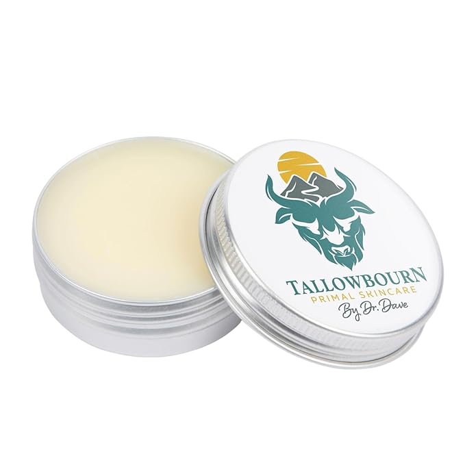 Dr. Dave's Primal Essence Grass Fed Beef Tallow Balm for Face and Body with Shea Butter, Organic Jojoba Oil, Honey, and Beeswax – Beef Tallow for Skin – Vanilla and Spearmint – 1 oz