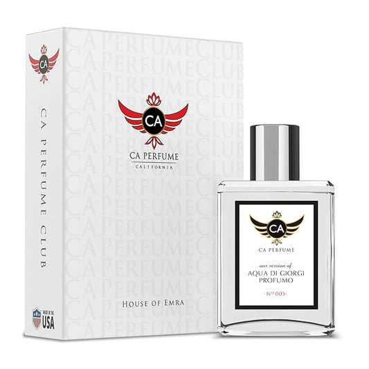 CA Perfume Impression of Aqua Di Giorgi Profumo For Men Replica Version Fragrance Dupes Concentrated Long Lasting Eau de Parfum Spray Refillable Atomizer Bottle 1.7 Fl Oz/50ml-X1