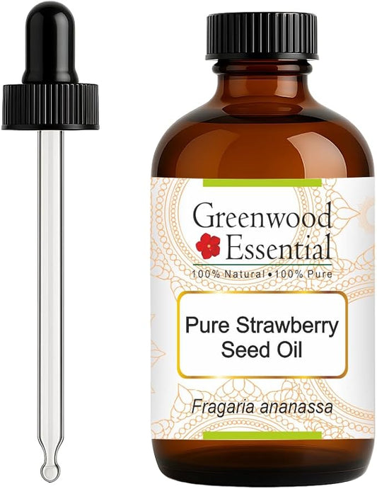 Greenwood Essential Pure Strawberry Seed Oil (Fragaria ananassa) with Glass Dropper 120ml (4 oz)