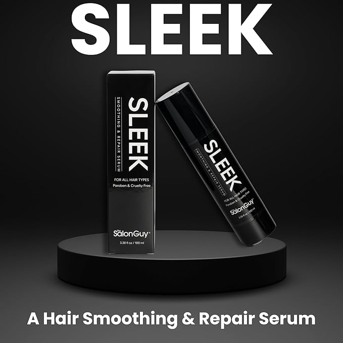 THESALONGUY SLEEK Hair Serum for Frizzy and Damaged Hair - Blend with Jojoba, Argan, Avocado & Marula Oil - UV, Color & Heat Protectant Serum - Nourishes & Repair - Ideal for Men & Women