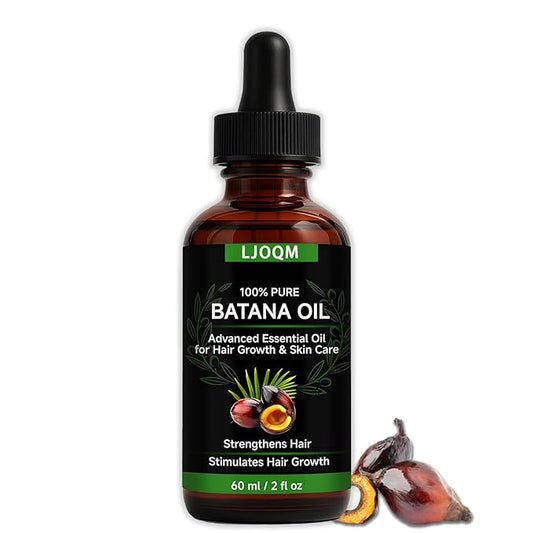 Batana Oil for Hair Growth-100% Organic Batana Oil– Strengthens, Thickens & Restores Natural Hair – Cold Pressed Raw Scalp & Hair Treatment for Men & Women – 60ml