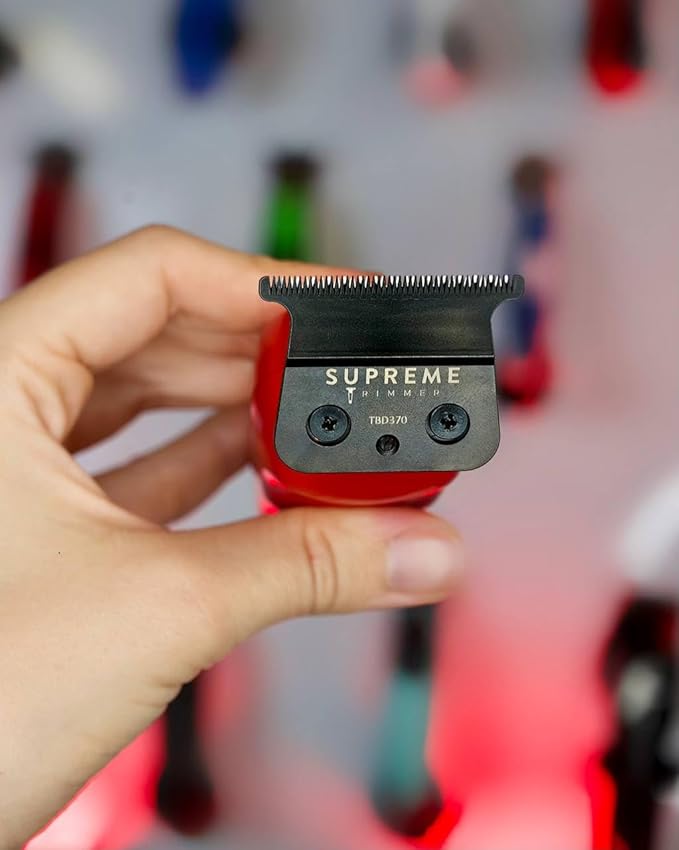 Supreme Trimmer Vader Trimmer & Crunch Foil Shaver Barber Haircutting Kit | Professional DLC T-Blade Beard Trimmer ST3778 & STF602 Waterproof IPX6 Shaver Set | Red