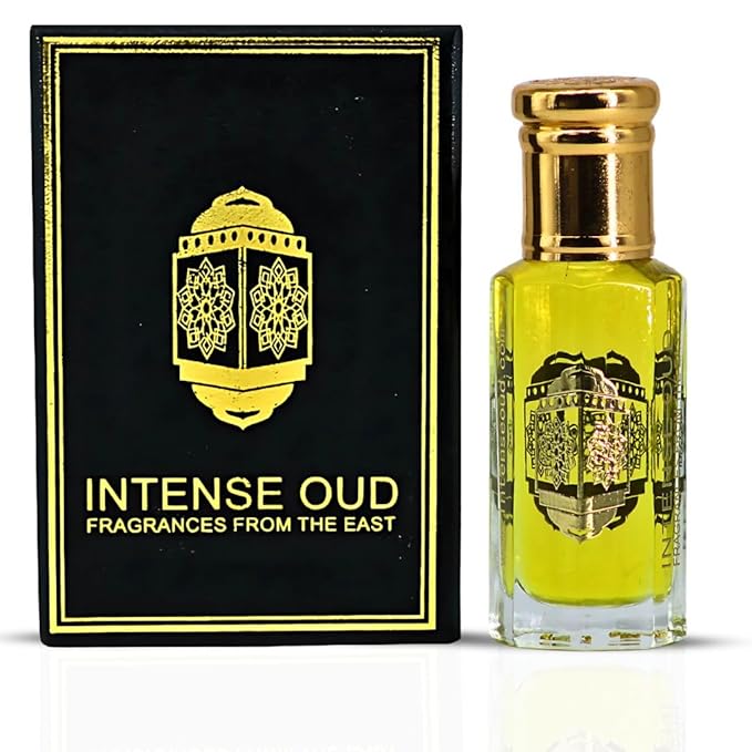 INTENSE OUD Crys Water Arabian Perfume Oil for Men, Long Lasting Alcohol-Free Concentrated Fragrance, 12ml (0.40 oz) in Black Gift Box, Misk Blend