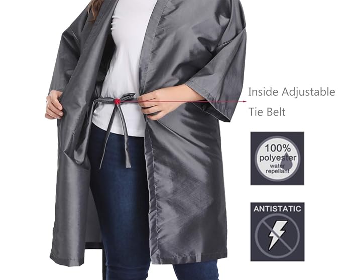 PERFEHAIR Salon Client Gown Robes Cape, Hair Salon Smock for Clients- Kimono Style (Grey)