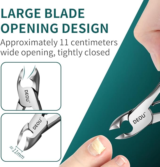 DEOU Heavy Duty Large Opening toenail Clippers, Suitable for Embedded Growth and Rough Nails, Home Pedicure Tools for Men, Women, Elderly Newly Upgraded Stainless Steel (Nail Clippers+Gift Box)