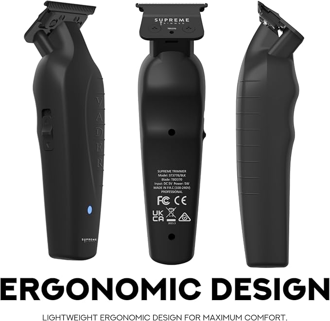 Supreme Trimmer Vader ST3778 – Professional Cordless Barber Liner | 210 Min Runtime, 7000 RPM Motor, Zero Gap DLC T-Blade, USB-C Fast Charging | Beard, Hair & Body
