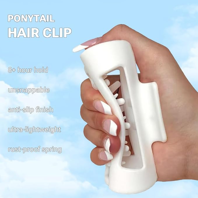 Silicone Hair Clips, Cloud Hair Pins for Women, 3.9 inch Soft Hair Claw Clip for Thick/Fine/Thin/Curly Hairstyle, Khaki 2 Pack