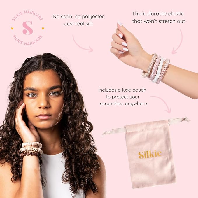 SILKIE x4 Set 100% Pure Mulberry Silk (Pink Sorbet)