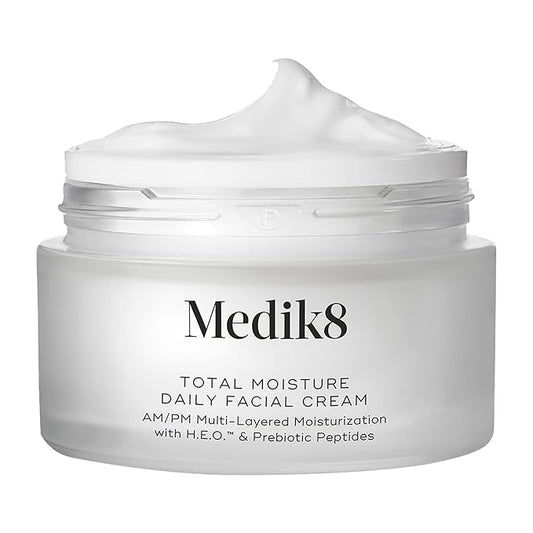 Medik8 Total Moisture Daily Facial Cream - Hydrating Peptide Face Moisturizer with Hyaluronic Acid - Face Cream Supports Skin Barrier - 1.6 oz