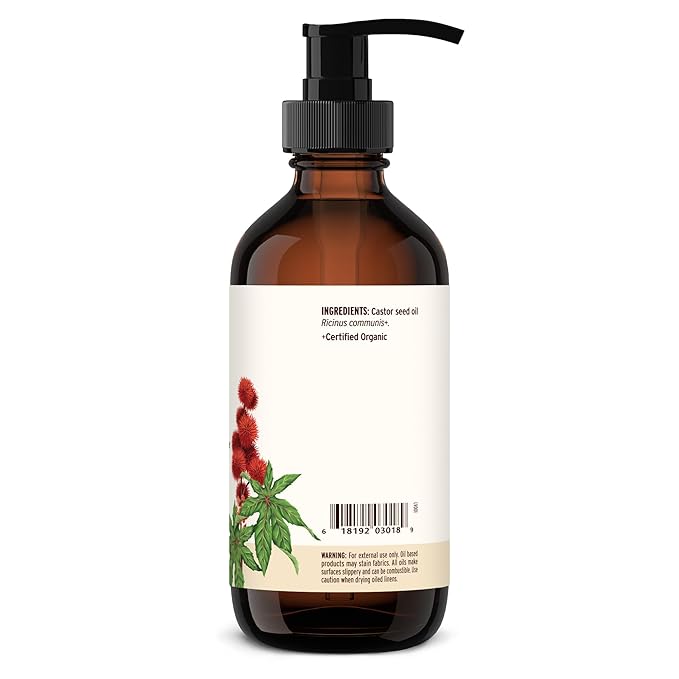 Banyan Botanicals Organic Castor Oil – Pure and Refined Castor Oil – for Face and Skin Care, Hair Care, and Natural Beauty – 8 oz – Non GMO, Hexane Free, Vegan, and Cruelty Free