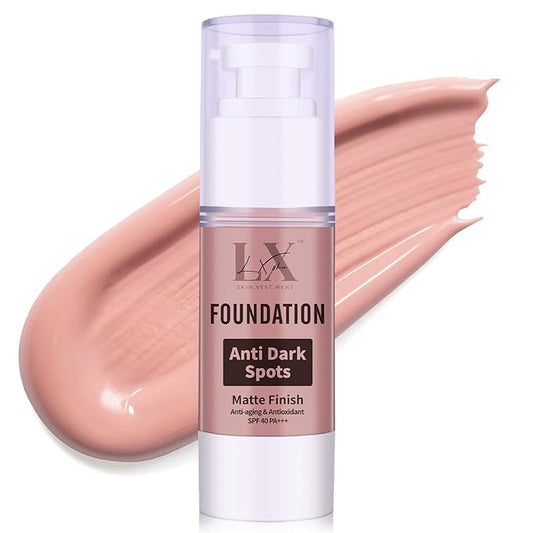 Anti-Dark Spot Liquid Foundation - Collagen Serum Foundation Infused with 2% Niacinamide, High Coverage For A Smooth & Satin Finish, 206 Medium