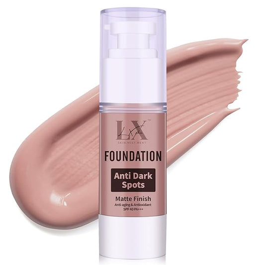 Anti-Dark Spot Liquid Foundation - Collagen Serum Foundation Infused with 2% Niacinamide, High Coverage For A Smooth & Satin Finish, 301 Medium