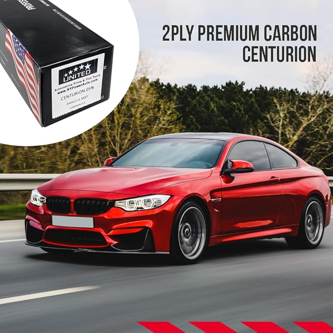 United Centurion Window Tint 42% VLT 36" Inx100'Ft 2Ply Carbon - PET Laminated Adhesive Film - Privacy Window Tint for Cars, Home, Blocks UV/IR Rays, Reduce Heat & Glare - Lifetime Color Stability