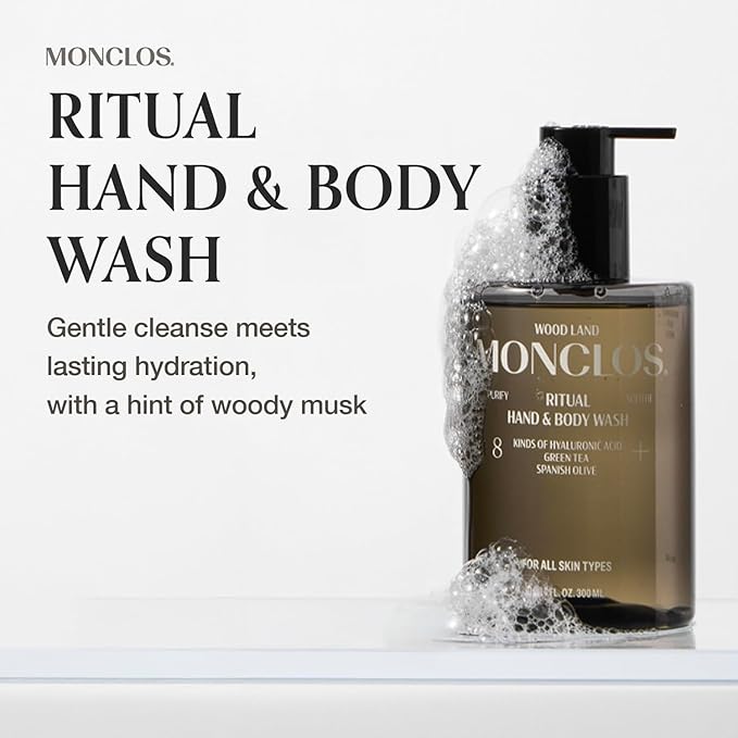Ritual Hand & Body Wash (10.14 fl oz) - Hydrating pH-Balanced Body Cleanser with Olive Oil, 8-Complex Hyaluronic Acid, and Ceramides for Smooth and Comfortable Skin
