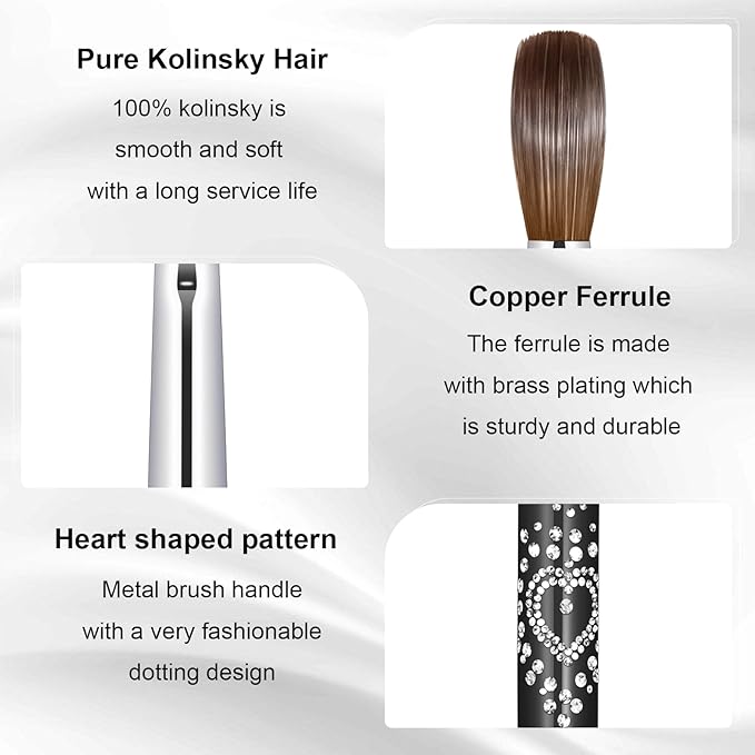 Acrylic Nail Brush Size #10, 100% Pure Kolinsky Nail Art Brushes for Acrylic Application, Sturdy Handle Oval Shaped Acrylic Powder Nail Design Tools for Professional Manicure DIY