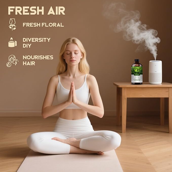 Tea Tree Fragrance Oil-Tea Tree Essential Oil 4.33oz (130ml)-100% Pure Natural Scent for Diffusers, Candles, Soap Making & Aromatherapy-Relaxing Home & Gift Essential Oil for Bath, Massage