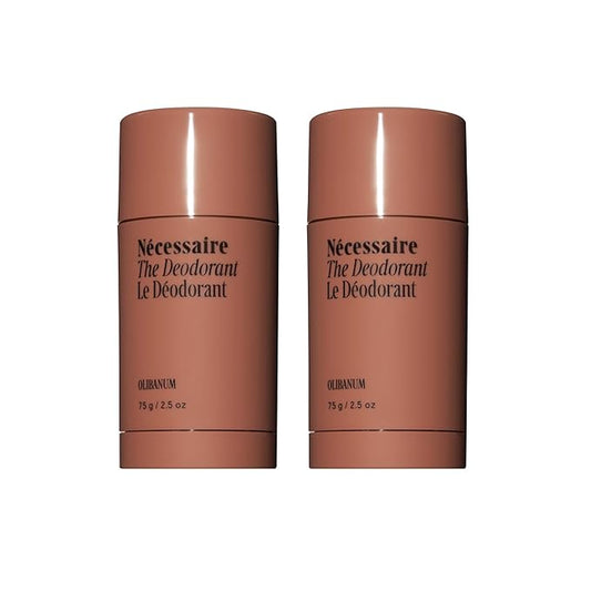 Nécessaire The Deodorant Olibanum | Natural Aluminum Free Deodorant For Women & Men. Extra Strength Treatment with Mandelic Acid. Free of Baking Soda, Ozokerite & Parabens (2x 75 g/2.5 oz)