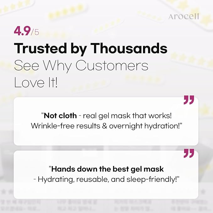 AROCELL Super Collagen Mask 12 Facial Sheet 5,000,000ppb Overnight Dual Matrix Hydrogel Masks with Low Molecular Weight Collagen for Elasticity Hydrating Anti-Aging Cooling Korean Skincare, 43g x 12ea