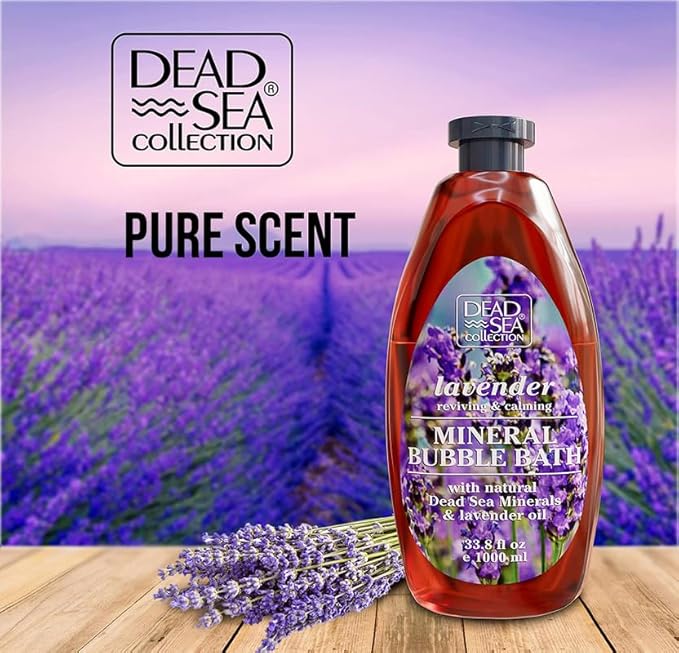Dead Sea Collection Bubble Bath for Women and Men - with Lavender Oil and Pure Minerals - Nourishing and Moisturizing Skin - 33.8 Fl. Oz