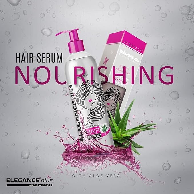Elegance Plus Hair Serum, 10.1 Oz, Aloe Vera Based, Hair Serum that Nourishes and Softens your Hair, Long Lasting Shine