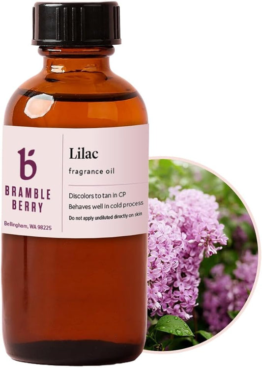 Bramble Berry Lilac Fragrance Oil 2 oz | Classic Floral Scent for Soap Making, Lotion, Bath Bombs, Candles & Perfume | Skin Safe, Vegan, Paraben & Phthalate Free, DIY Craft Essential