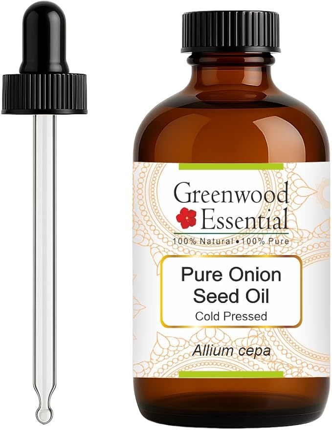 Greenwood Essential Pure Onion Seed Oil (Allium cepa) with Glass Dropper Cold Pressed 120ml (4 oz)